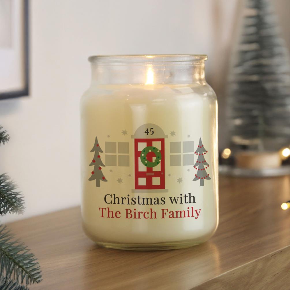 Personalised Home For Christmas Large Jar Candle Extra Image 2